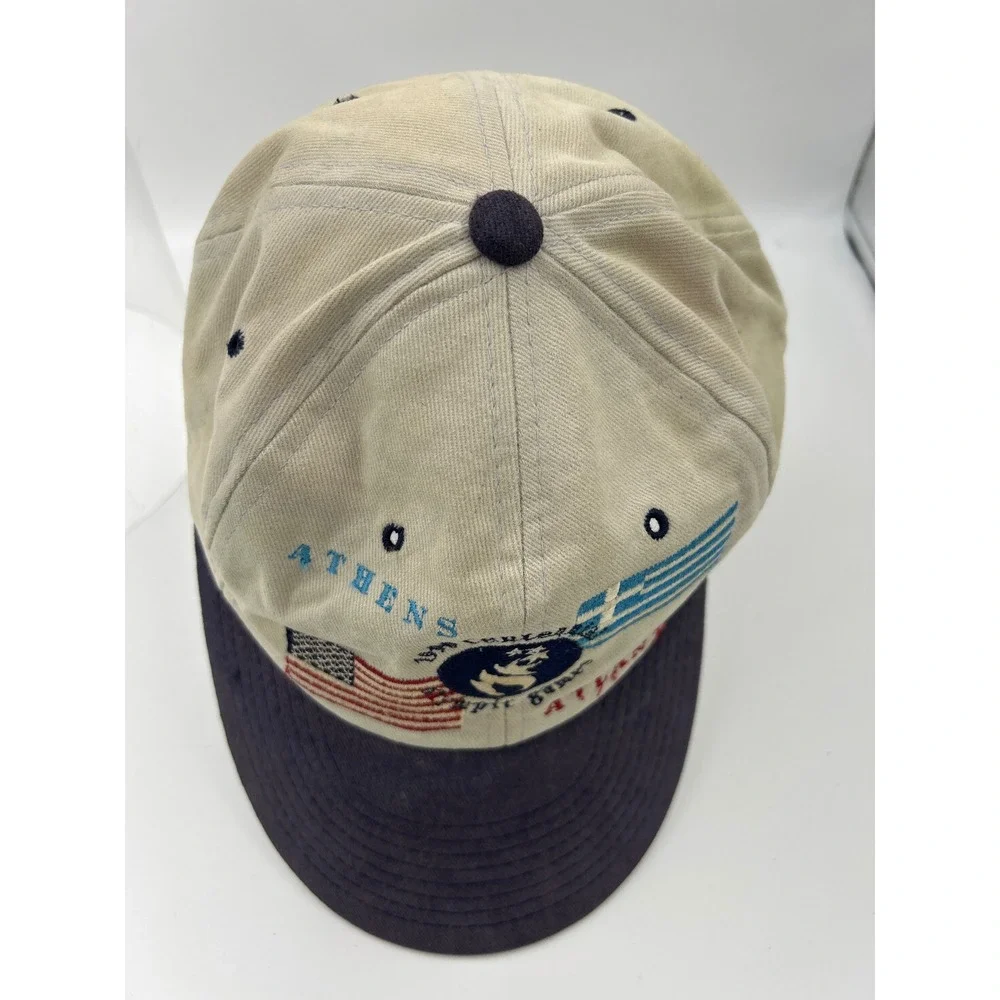 Vintage Champion 1996 Atlanta Centennial Olympic Games Snapback Hat Khaki Navy